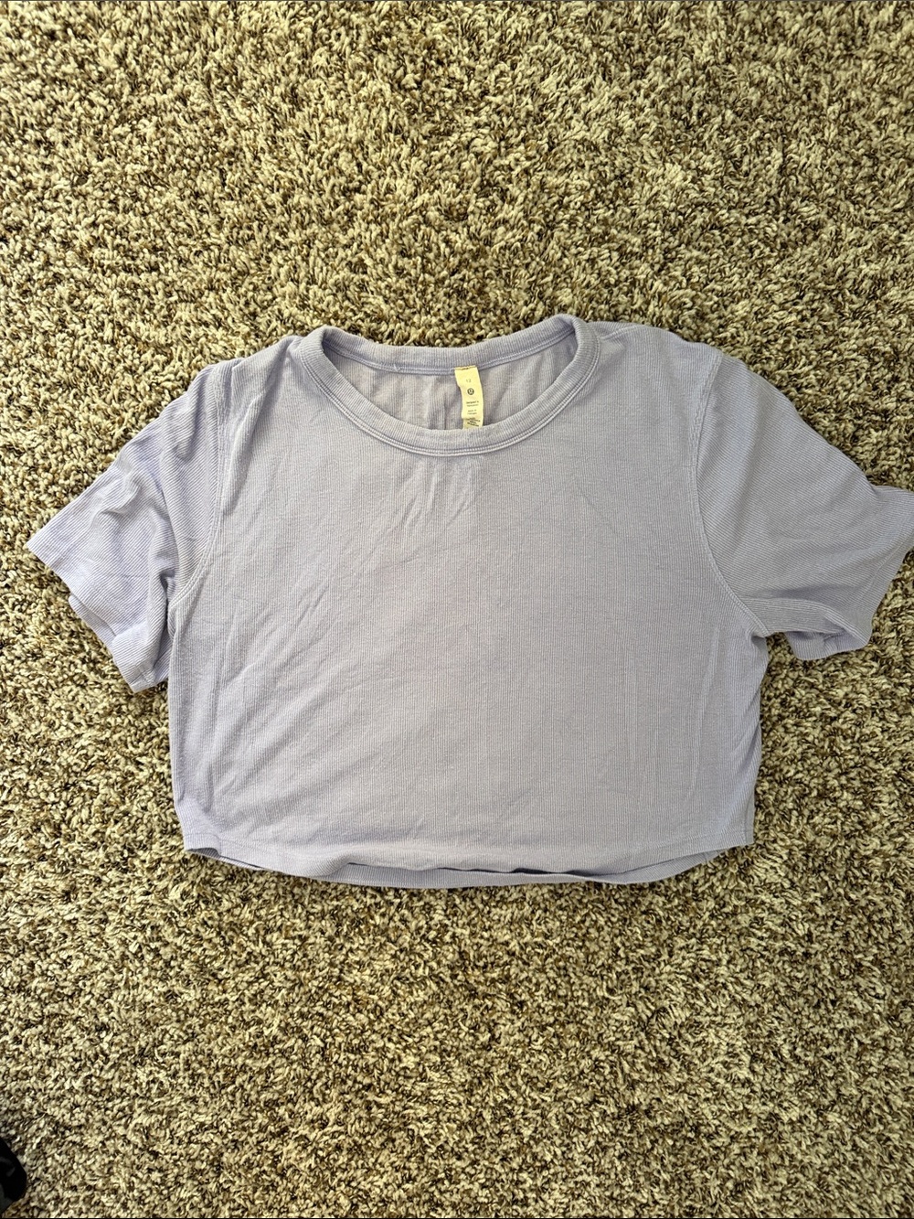 lululemon athletica Light Lavender Cropped Crew Tee